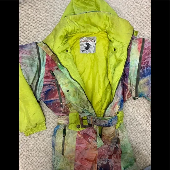SOLD- Vintage Sporta One Piece Ski Suit Women’s Size 38. Made in Austria. - Picture 8 of 14